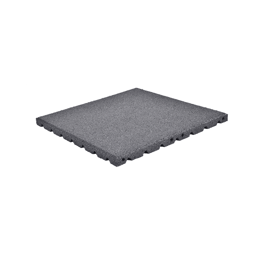 Gummiflise grå 500x500x25 mm inkl. dyvler - Dansk Kvalitet